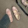 Fashion Shoes Woman 2025 Bow-Knot Female Footwear Shallow Mouth New Retro Butterfly Summer Dress Flock Flat Spring Butterfly-knot Mary