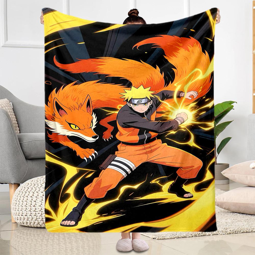 Naruto And Nine-tailed Fox Suitable Blanket for Offices, Travel, Living Rooms Also a Good Gift for Friends and Family Suitable for All Seasons.