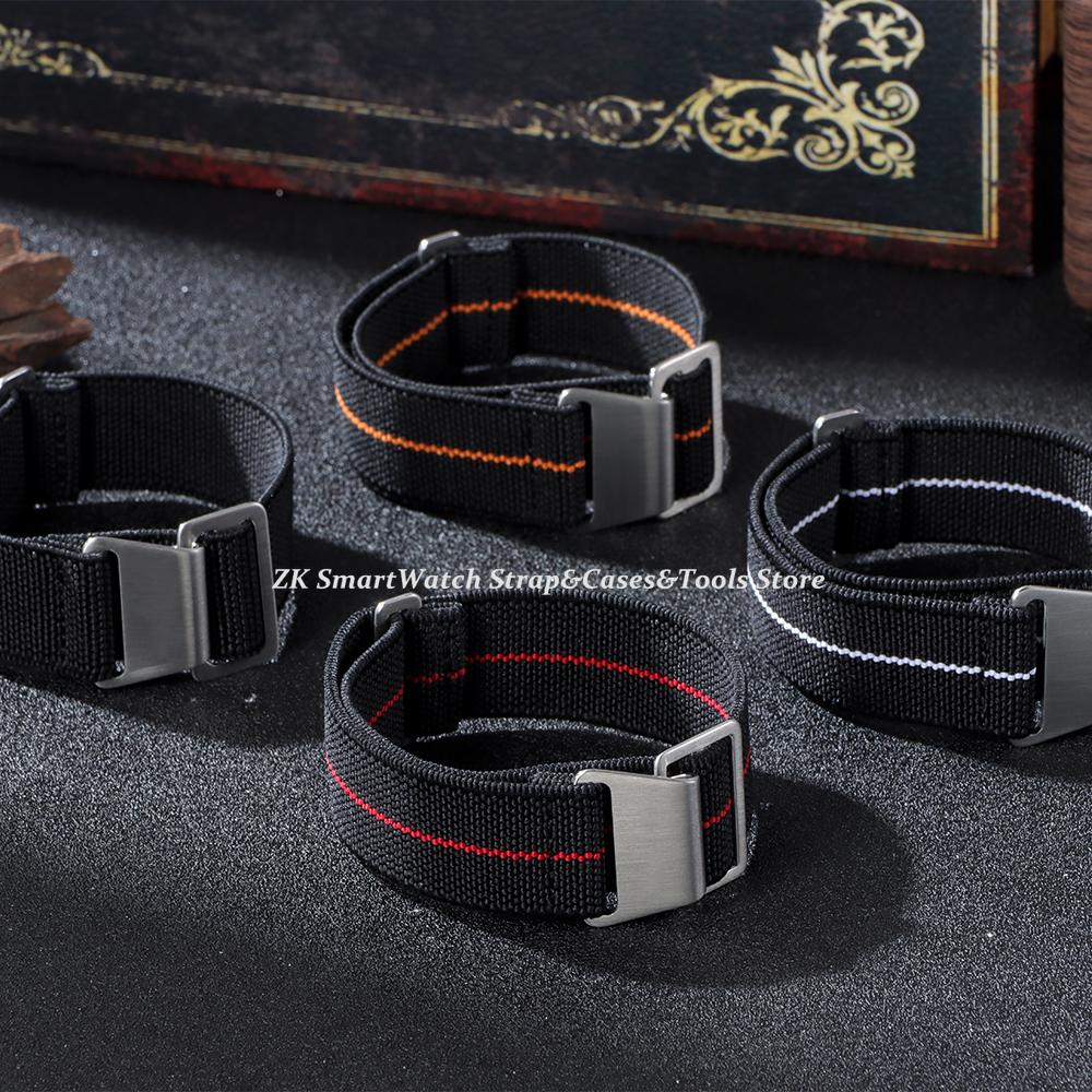 18mm 20mm 22mm Nylon Watchband for Seiko Army Military Woven Elastic Straps for French Troops Parachute Bag Men Women Sport Band