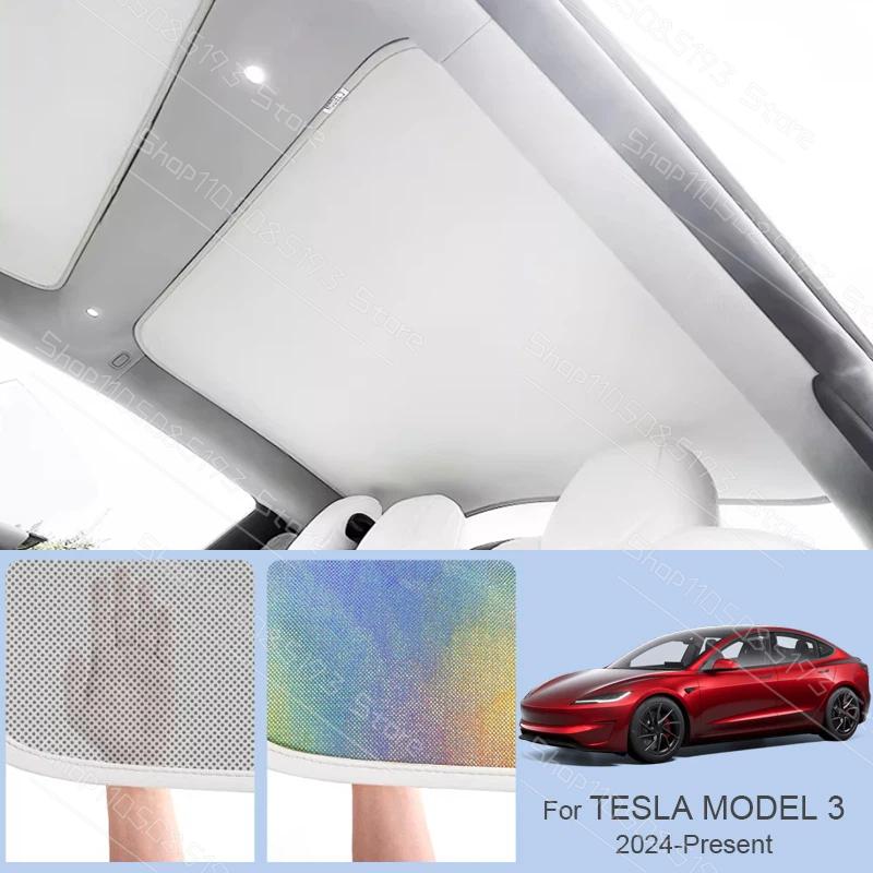 Car Sunroof Sunshade Cover For TESLA MODEL 3 2024-Present Colorful Ice Nano Heat Insulation Skylight Anti-UV Auto Accessories