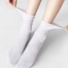 3 Pairs Ice Silk Breathable Socks Summer Ultra Thin Crew Socks Mid-tube Candy Color Pile Socks Casual Rolled Edge Ankle Socks