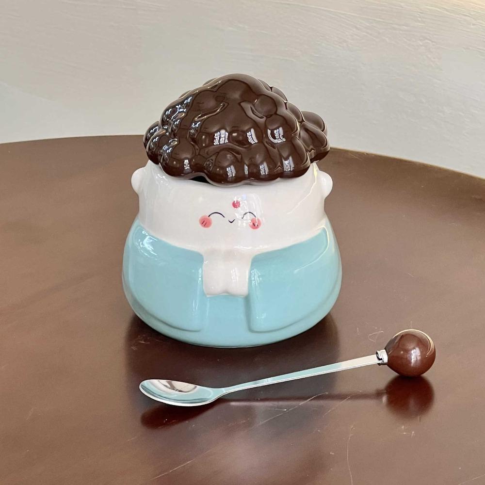 

Креативная, смешная, милая кружка, оригинальная керамическая чашка для воды с крышкой, подарок на день рождения, кофейная чашка большой вместимости 401-500ml