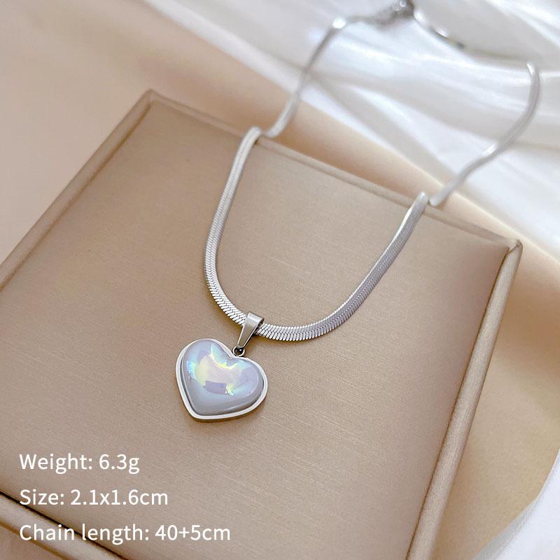 Titanium Steel Mermaid Ji Love Corrugated Furnace Real Gold Necklace Female Collarbone Chain With Jewelry