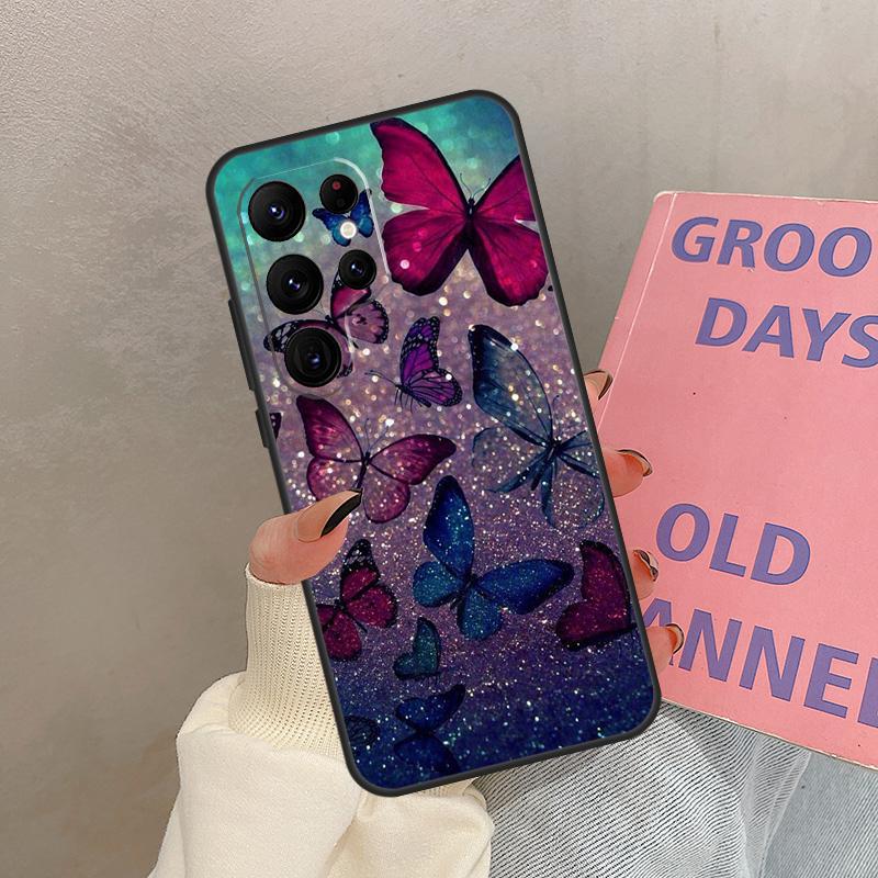 Butterfly Case For Samsung Galaxy S25 Ultra S20 S21 S22 S23 S24 Ultra S9 S10 Plus S25 FE Cover Coque