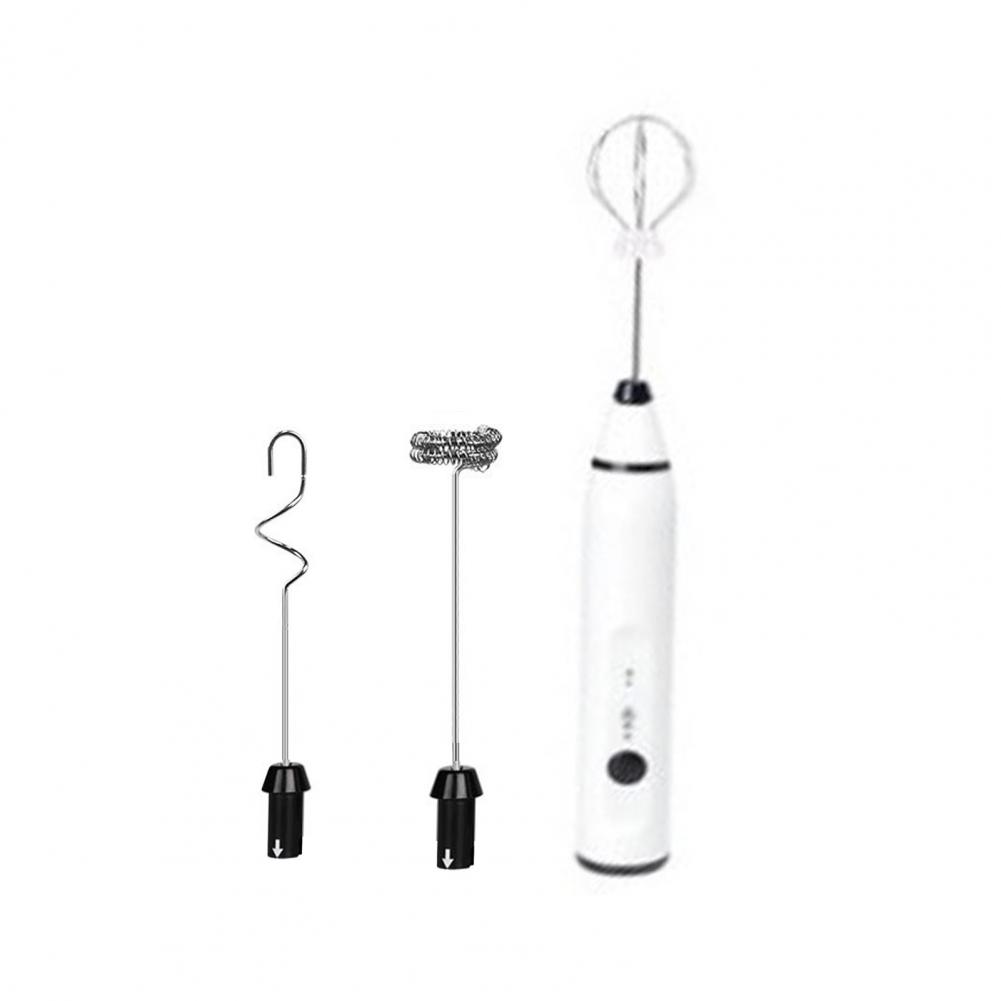 Elektrischer Milchaufschäumer USB Wiederaufladbarer Handheld Schaumschläger für Kaffee Latte Edelstahl Eierschläger für Farbpulver