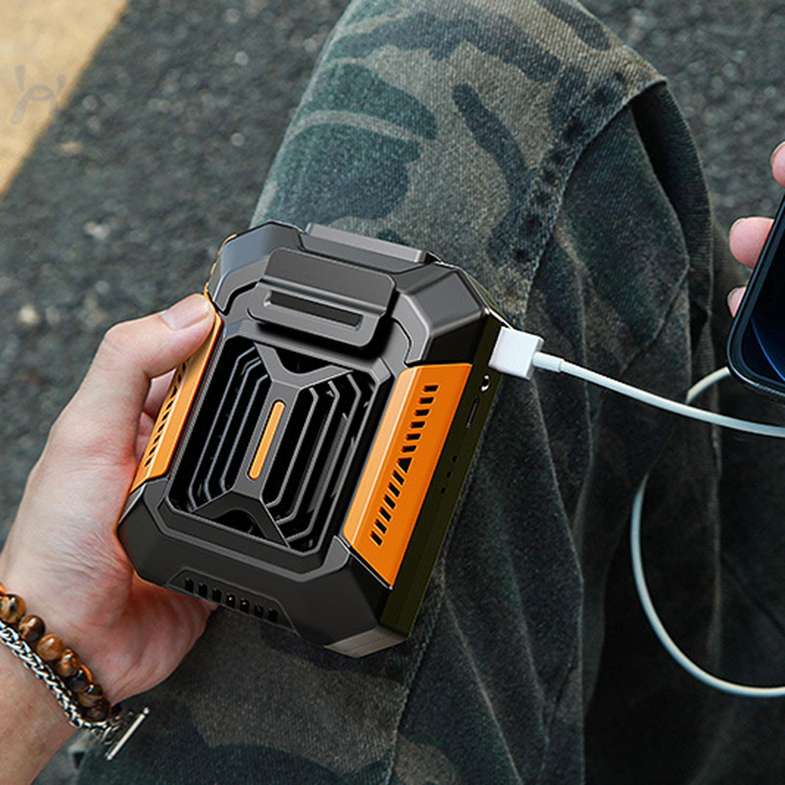 

Hands- Портативный вентилятор с регулируемой скоростью ветра - Идеально подходит для путешествий и активного отдыха оранжевый