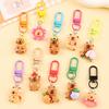 24/50Pcs Capybara Keychains Set Cartoon Resin Doll Charm Keychains Metal Key Ring