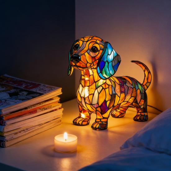 3D Rainbow Pony LED Night Light Handmade Resin Dog Lamp USB-Powered Ambient Lighting for Bedroom Desk Energy-Saving Gift for Pet Lovers & Home Decor