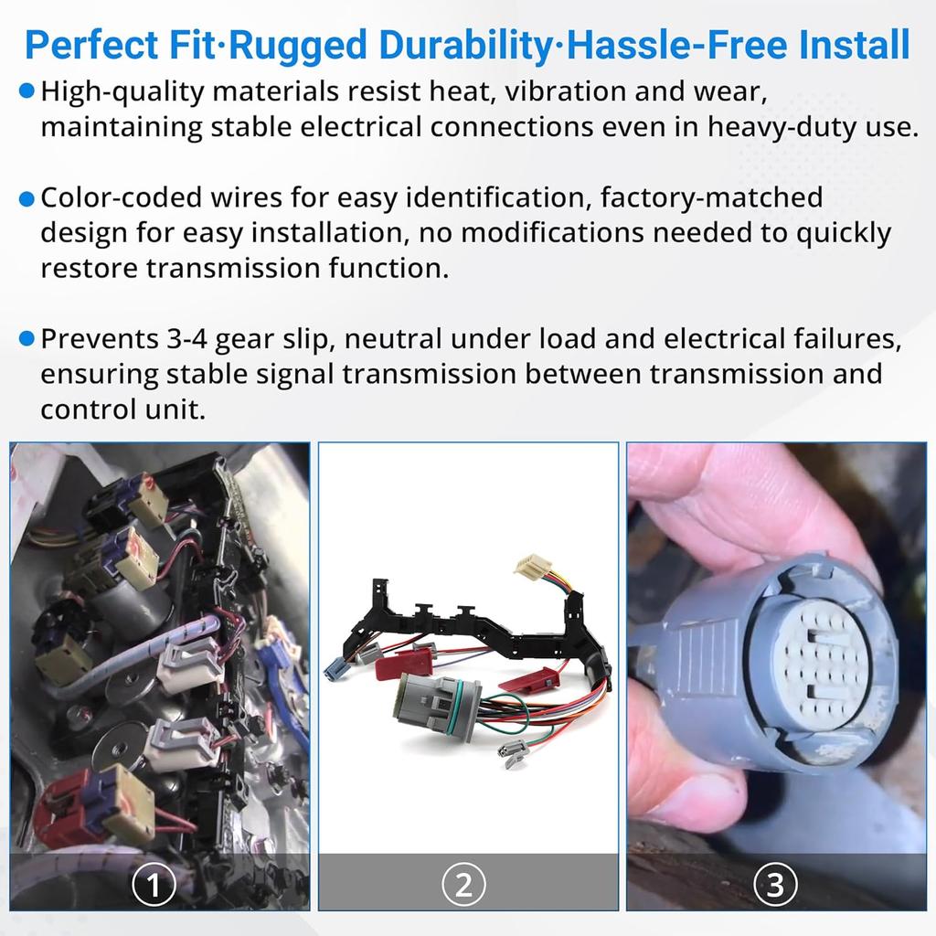 29541371-5 Speed 6 Solenoid Automatic Transmission Wiring Harness for GM Chevy Duramax Allison 1000/2000/2400, for 2001-2011 Chevrolet Silverado 2500