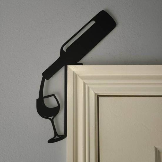 Pet Silhouette Door Top Decoration Contour Design Wall Plaque Easy Installation Animal-themed Door Accessory