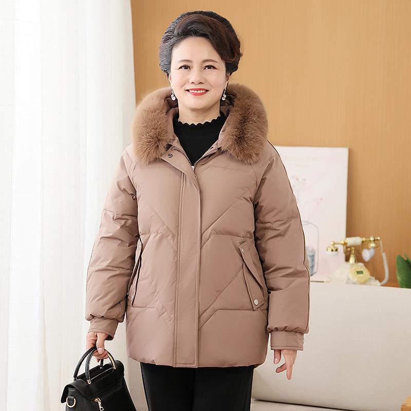 

Зимняя куртка средней длины на пуху для женщин среднего и пожилого возраста, утолщенная куртка с хлопковой подкладкой 6XL