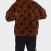 Adidas Trefoil Fleece-Lined Synthetic Fur Sports Jacket - International Size Unisex Outerwear Brown HI4657