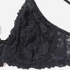 Woman Plus Size Bra Black White Floral Lace Underwear with Wire Ultra Thin Breathable Lingerie 38D 40D 42D 44D 40C 42C 44C Full Cup