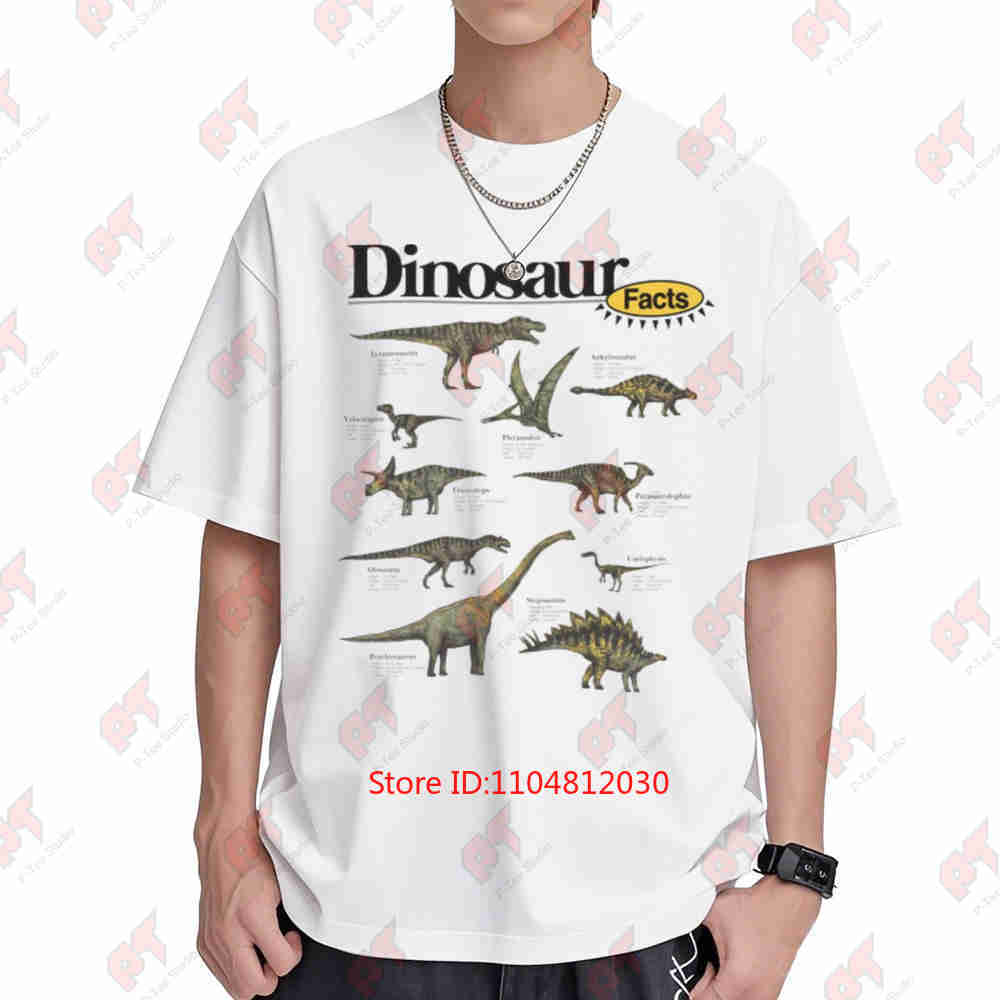 Dinosaur Fact Short Sleeve Tee Cotton TShirt
