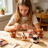 1 Juego de Kit DIY de Animales con Cuentas 3D, Kit de Manualidades de Arte de Animales con Cuentas con Instrucciones, Kit de Cuentas de Animales de Granja, Pájaros, Insectos, Murciélagos Hecho a Mano para Adultos Principiantes