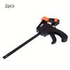 2pcs 4.0inch Black Metal F Clamps, Quick Ratchet Release Woodworking Clips for DIY Carpentry, Industrial Hand Tools