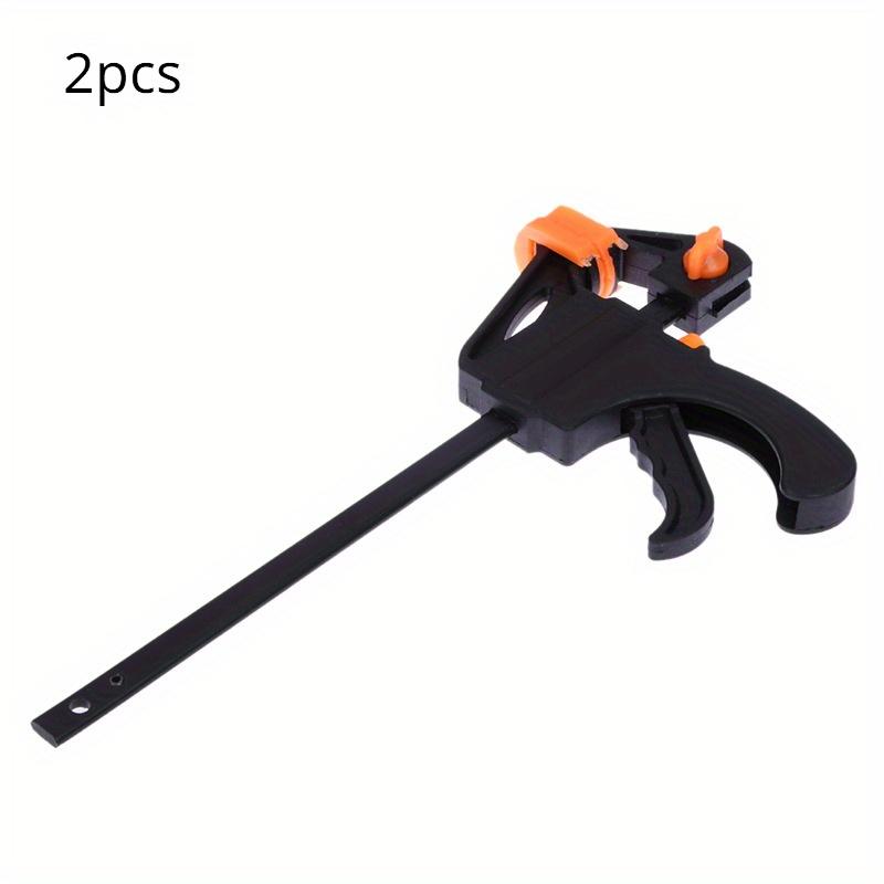 2pcs 4.0inch Black Metal F Clamps, Quick Ratchet Release Woodworking Clips for DIY Carpentry, Industrial Hand Tools