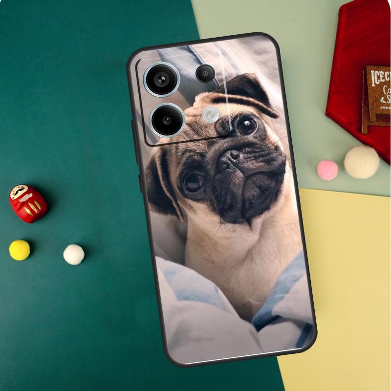 Cute Pug Dog Case For Xiaomi Redmi Note 13 11 8 9 10 12 Pro 12S 11S 10S 9S Redmi 13C 9C 10C 12C Cover