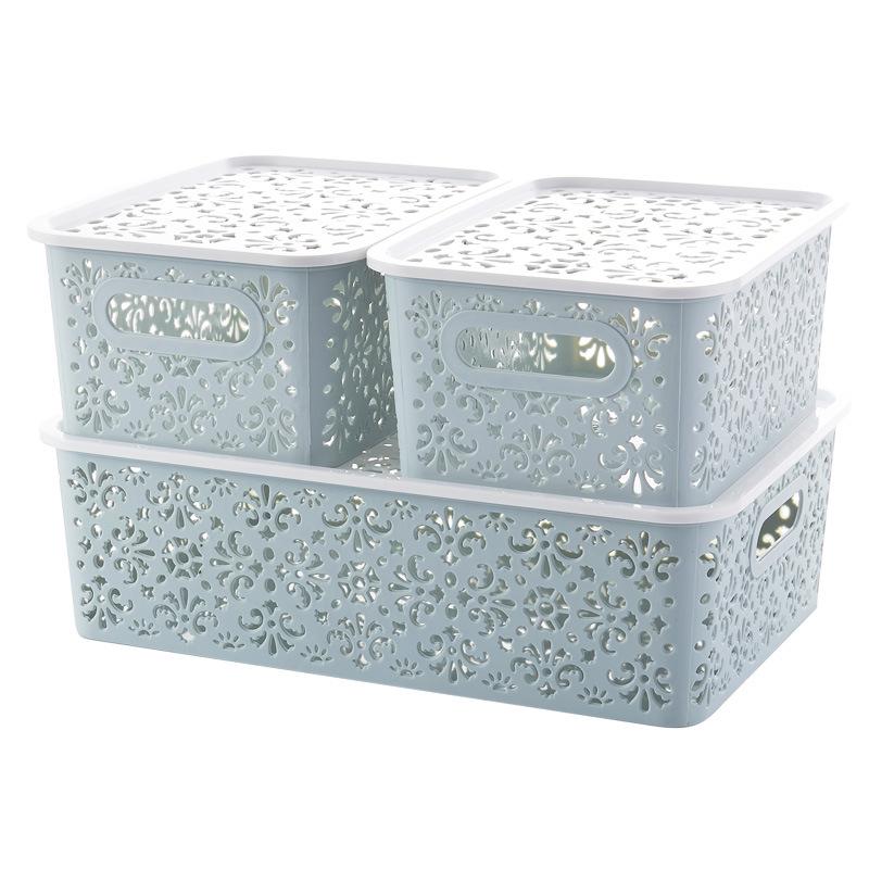 Hollow Desktop Underwear Storage Box with Lid - Plastic Drawer Organizer for Bras & Underwear