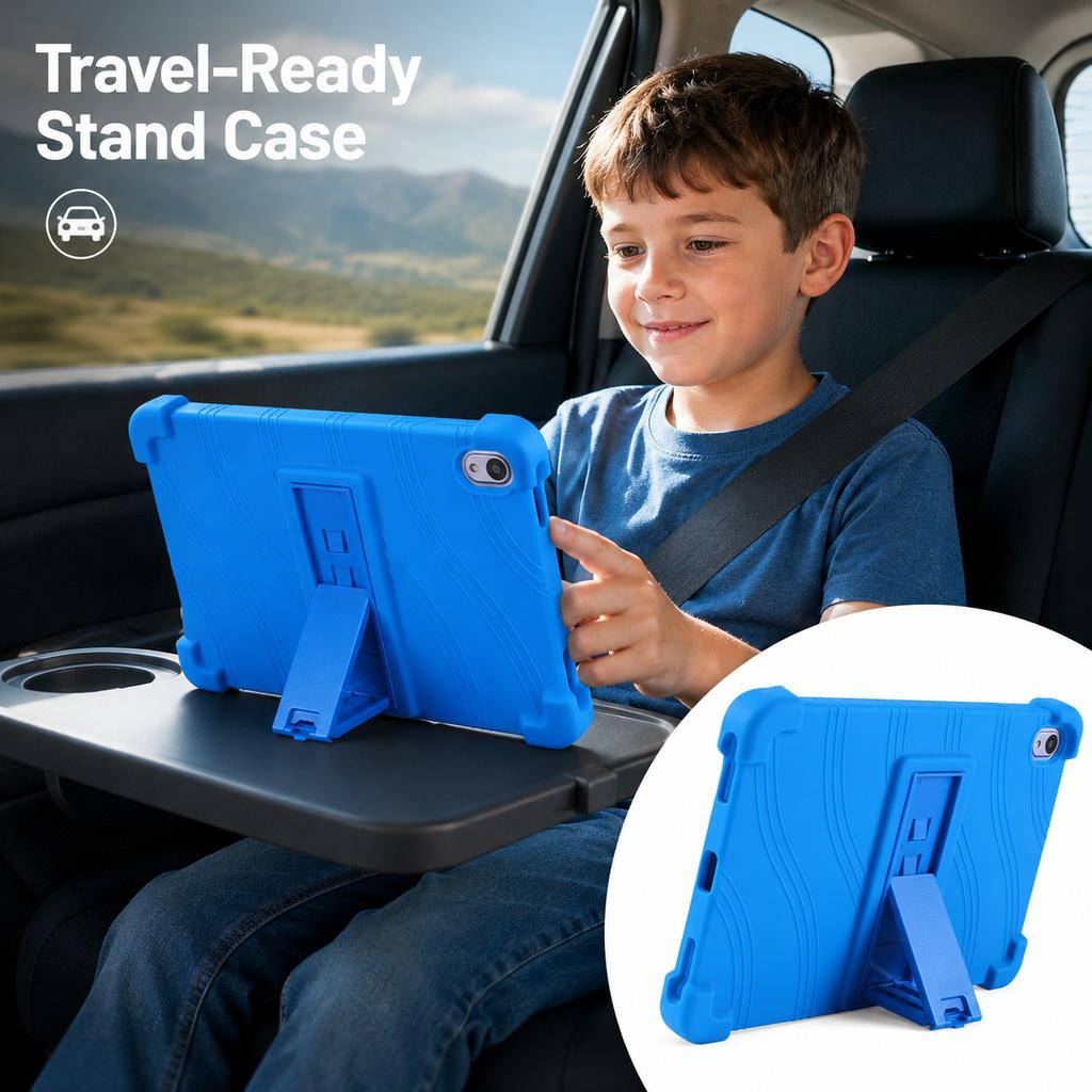 For ONN 7 inch Tablet 2026 Model Case, Soft Silicone Shockproof Protective Cover with Adjustable Stand