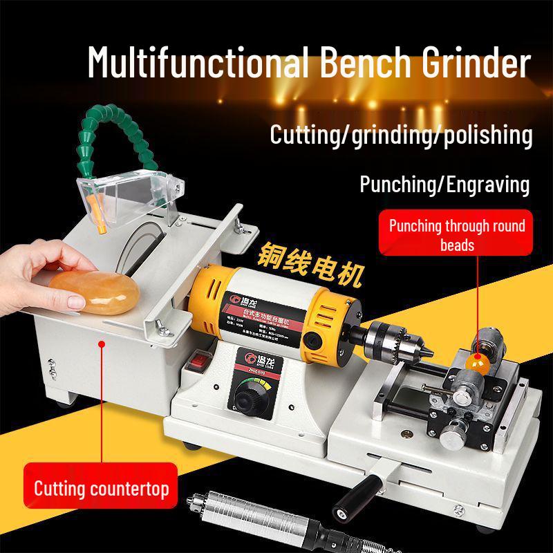 Multi-Functional Electric Bench Grinder: Jade, Woodworking Polisher, Engraver, Cutter, Drill.
