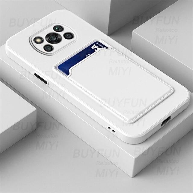 X3poco Fall Candy Farbe Brieftasche Karte Slot Weiche Silikon Telefon Abdeckungen für Xiaomi Poco Poko Wenig X 3 X3 Pro nfc Stoßfest Coque