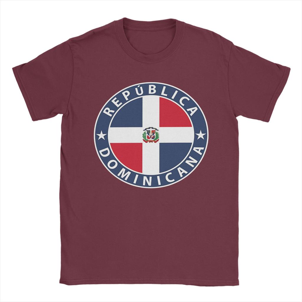 Dominican Republic República Flag Flag Coat of Arms T Shirt Unisexs  TShirt Round Collar  Tee Shirt Short Sleeve Clothing Printed