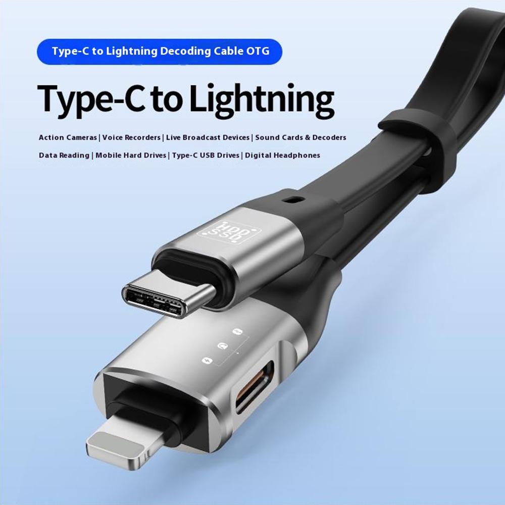 Lightning to Type C OTG Data Cable 40MB/S Transfer for Hard Drive/U Disk/Digital Headphones/Action Camera/Sound Card
