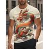 Fashion Men's Crew Neck Short Sleeve 3D Casual Color Printing Casual Short Sleeve Crew Neck T-Shirt