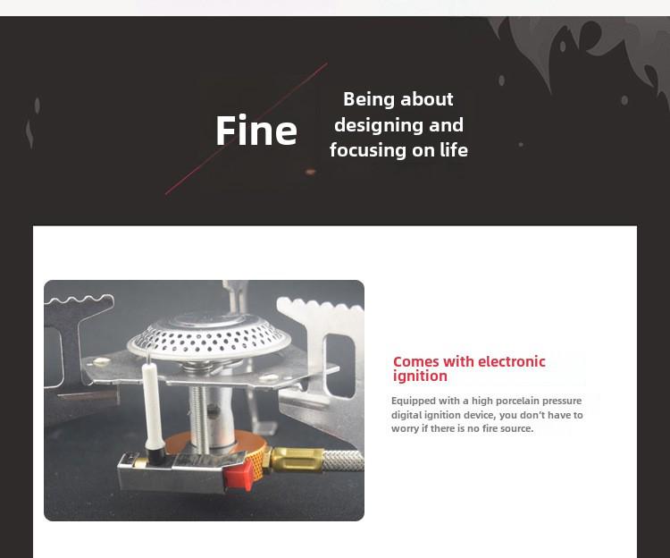 Portable Windproof Camping Stove with Electronic Ignition