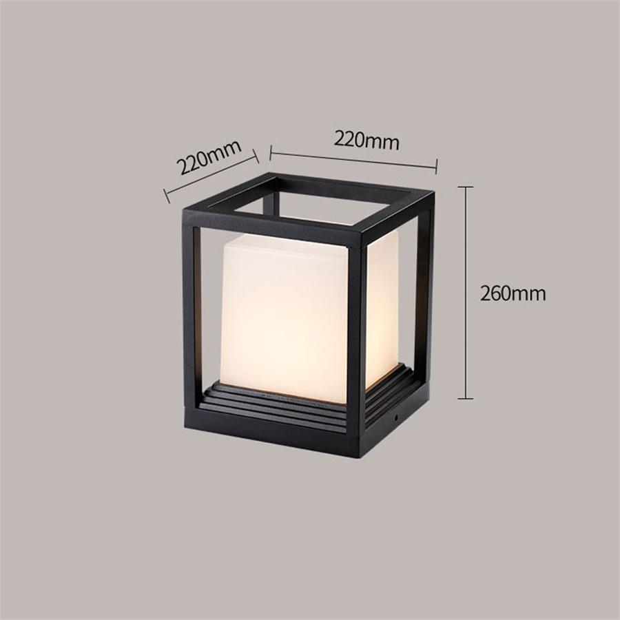 Modern Outdoor Solar Post Light LED Column Lamp IP54 Waterproof Square Lantern Pillar Light Garden Patio Landscape Bollard Light