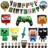 Birthday Decorations Balloon HAPPY BIRTHDAY Game Perfect for Birthday Parties Minecraft-themed Set Garland, TNT, Creeper, Enderman, Theme, Boys'