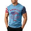 T-shirt da uomo a maniche corte con stampa bandiera Giorno dell'Indipendenza, vestibilità ampia, casual estiva, top per tutti i giorni, stile americano, maglietta grafica patriottica