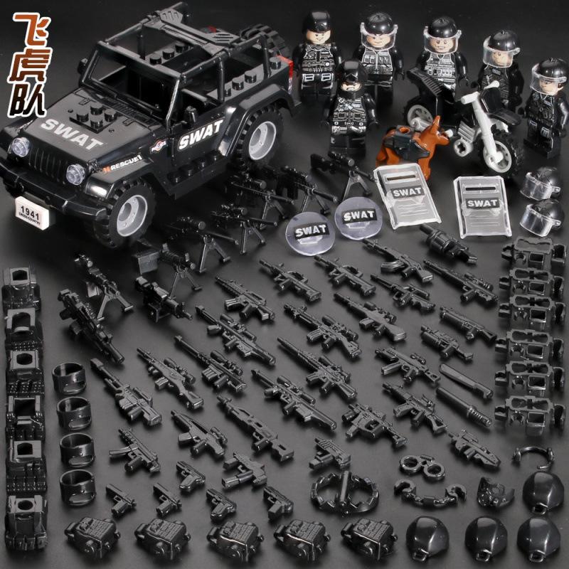 Building Block Military Minifigures Police Special Forces Minifigures Assemble Toys Year-Old Boy Birthday Model