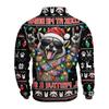 Men's Funny Novelty Christmas Print Button Pullover Hoodie Sweatshirt for Holiday Party