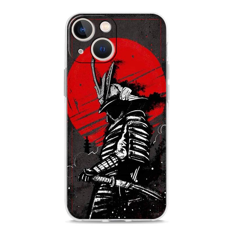 Phone Case For iPhone 17 Air Cases iPhone 16 15 12 13 14 Pro Max SE 7 8 Plus iPhone11 Clear Cover Japanese Bushido Samurai