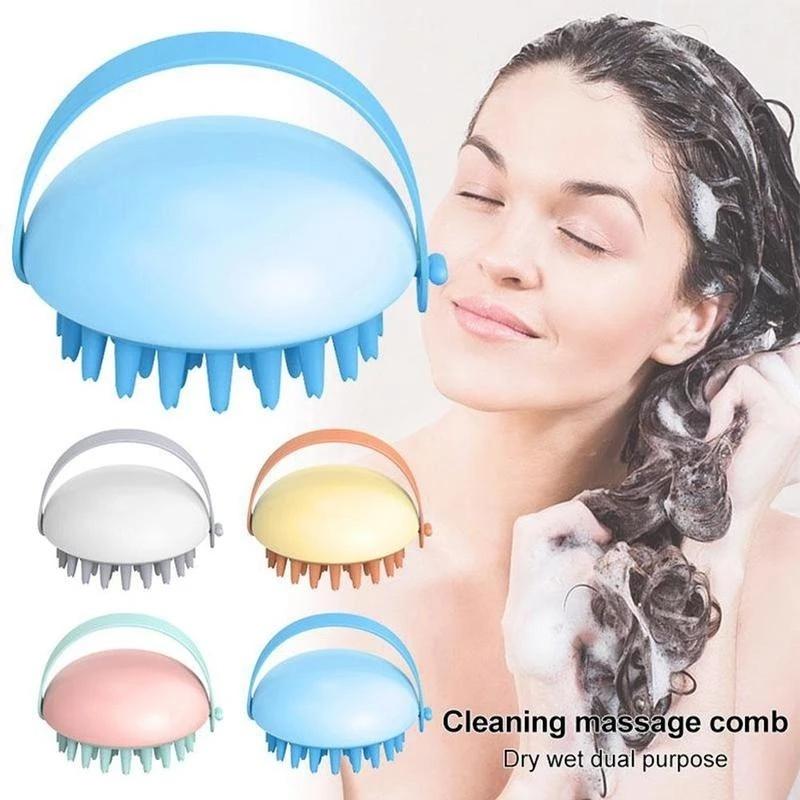 

1pcs Shampoo Brush Scrubbing Artifact Silicone Bath Brush Head Massage Brush Multifunctional Bath Cleaning Brush розовый