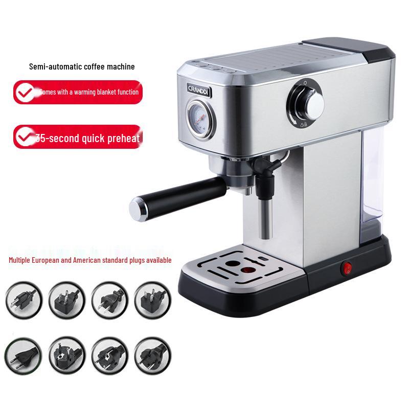 110V High-Pressure Italian Espresso Machine with Steam Milk Frother