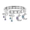 New Shiny Bow Knot Butterfly Moon Star Zircon Pendant Italian Charm Link Fit 9MM Bracelet Stainless Steel Women Men DIY Making