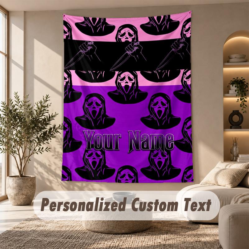 Tapestry Custom Name Text, Wall Hanging Tapestry Home Room DecorScream Ghostface