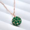Unusual Full Sparkling Green Natural Zircon Pendant Necklace For Women Luxury  Rose Gold Color Party Daily Fine Jewelry