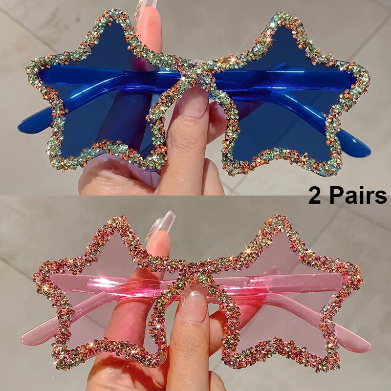 2pcs Vintage Women Polygon Sunglasses Female Metal Frame Design Retro Casual  Sun Glasses Female Male Popular Black Eyewear