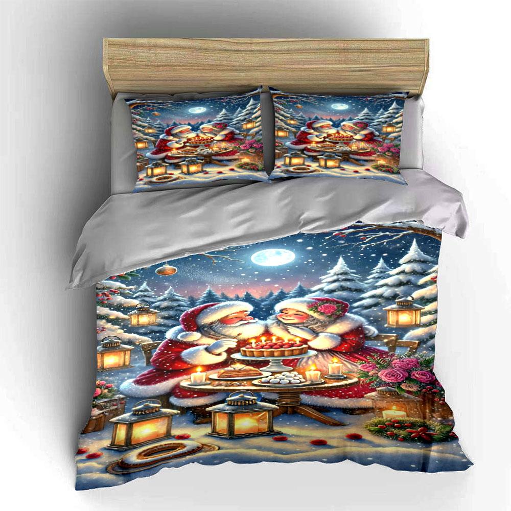 "Cozy Santa's Winter Glow" Bedding sets Duvet covers Pillowcases(1* Duvet Cover 2* Pillowcases without duvet insert)