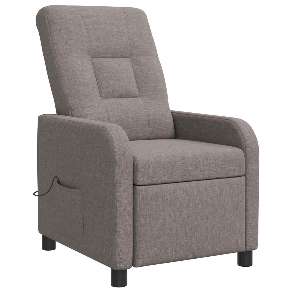 Massage Recliner Chair Taupe Fabric