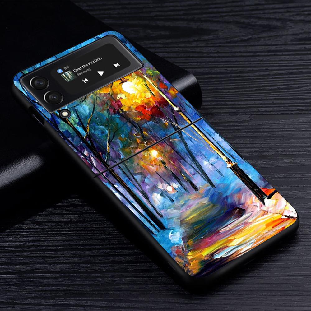 

Чехол Paintings Starry Night Van Gogh для Samsung Galaxy Z Flip3 5G Flip4, черный, жесткий чехол для мобильного телефона Z Flip 4 3 PC Shell Zflip3 Samsung Z Flip3 5G