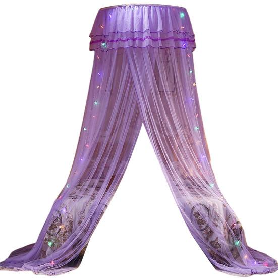 Ruffle Dome Ceiling Mosquito Net Princess Mesh Canopy Dust-proof Bedroom Decor