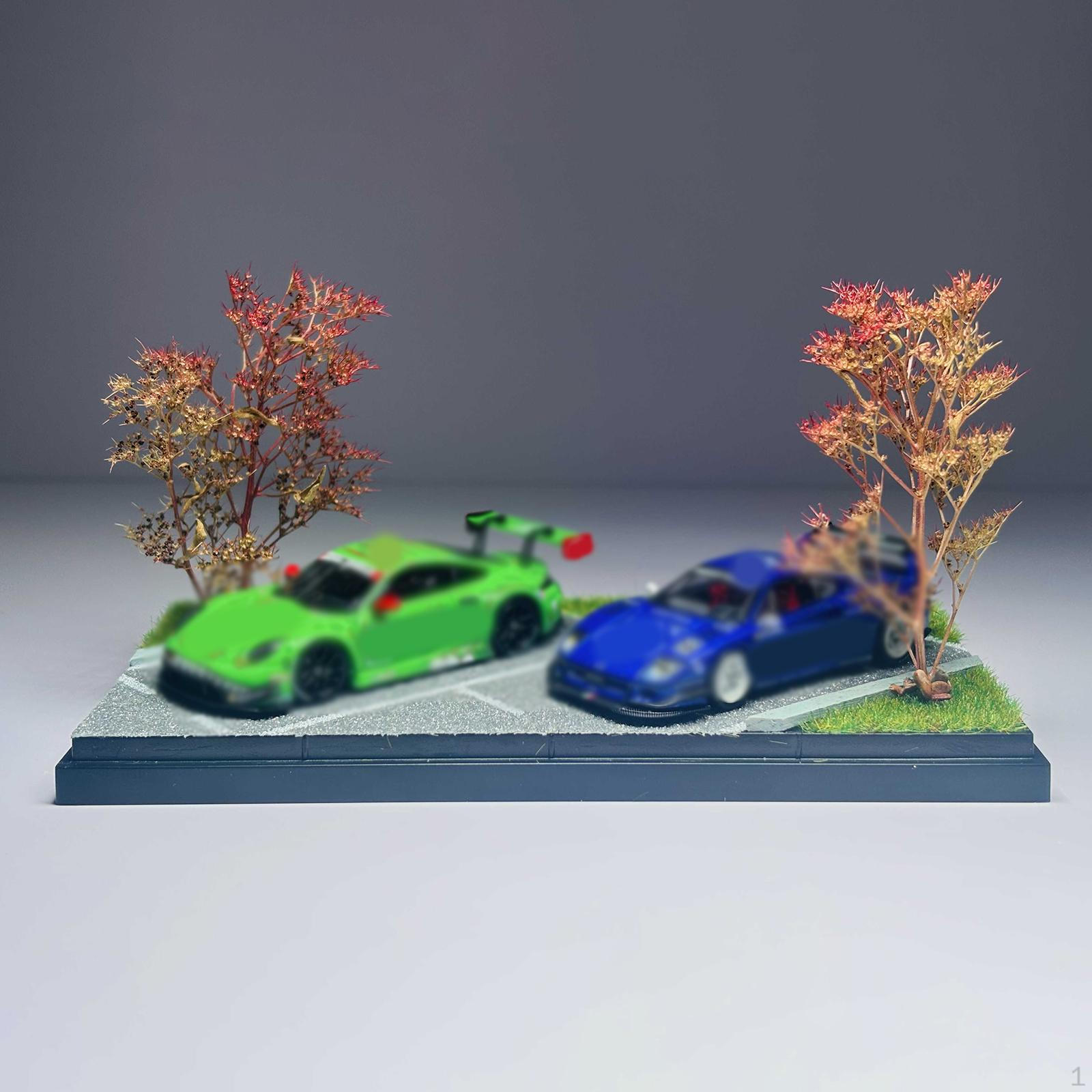 

1/64 Model Car Display Case, Miniature Scene Ornament, Micro Landscape Decor, Toy Storage