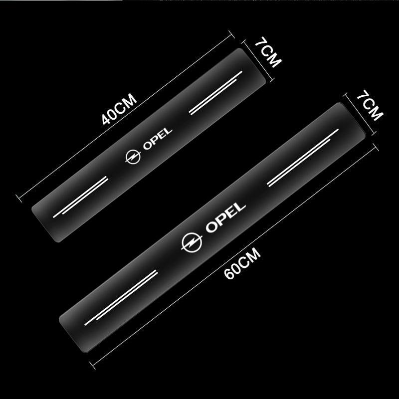 CIR1 4pcs Car Door Sill Protector Stickers Transparent Decor Decal Threshold Strip For Opel Insignia Astra J H G Corsa D Zafira B