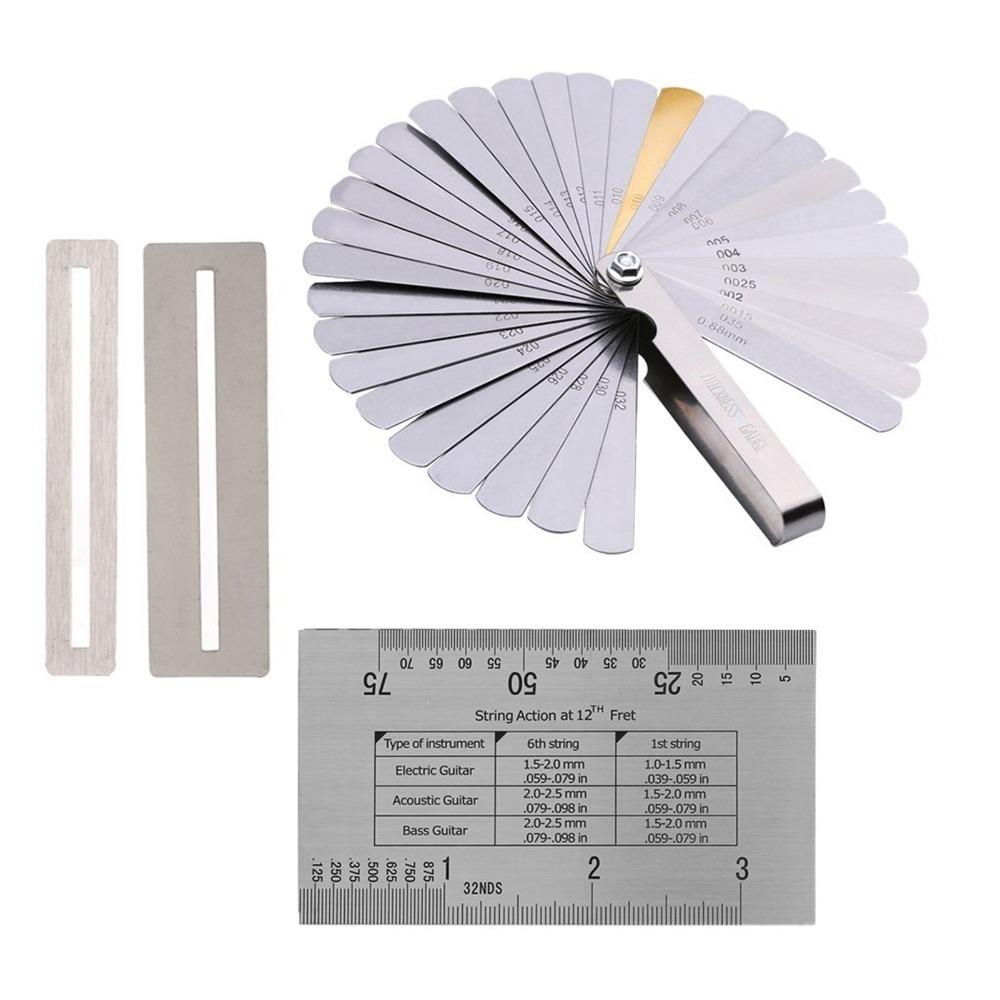 Silver Guitar String Tool Metal Guitar Gap Measuring Tool String Action Ruler For Guitar Player