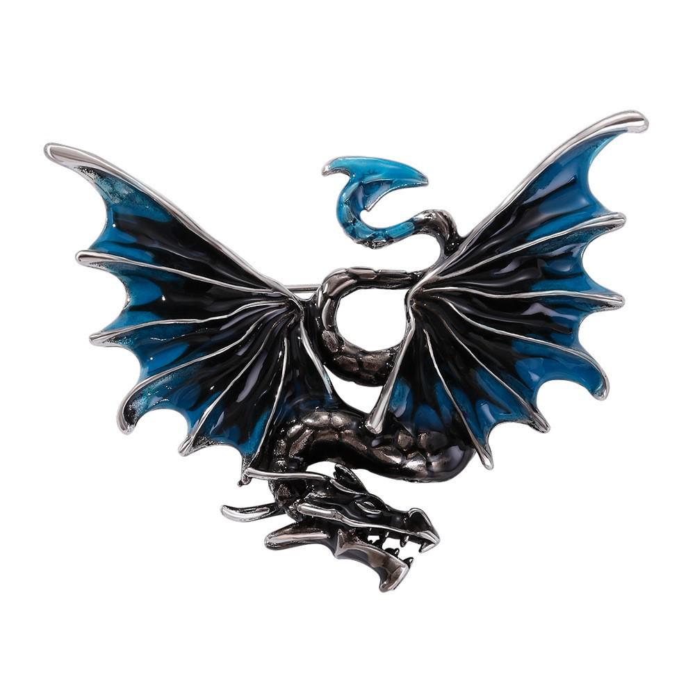 Retro Drip Oil Cartoon Dragon Brooch - Men's Suit Pin Accessory